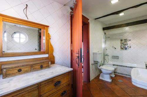 布拉加Casa da Pedra Cavalgada的一间带水槽和卫生间的浴室