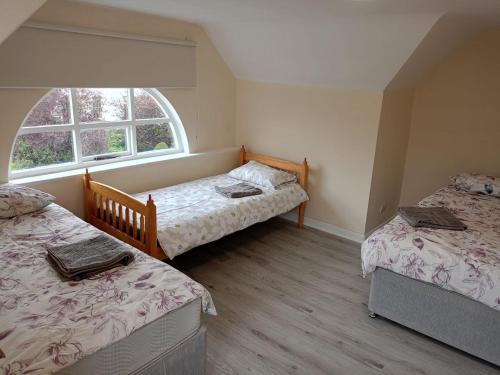 都柏林Dublin Palm 2的一间卧室设有两张单人床和一个窗户。