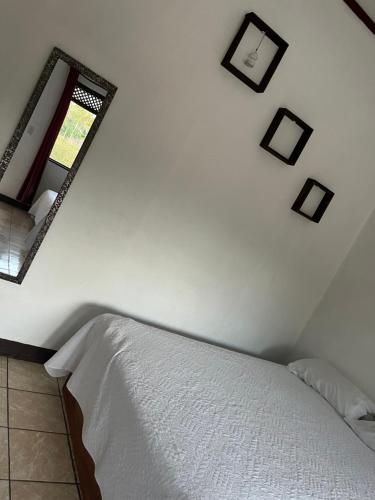 TapantíHotel Nacaome Blue Zone的卧室配有一张床,墙上设有镜子