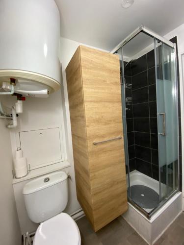 莱克朗兰比塞特尔Solo ou Duo serré的一间带卫生间和淋浴的小浴室