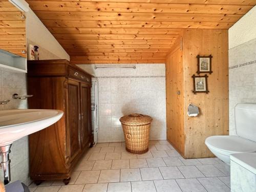 格拉鲁斯Revier Natur pur的一间带水槽和卫生间的浴室