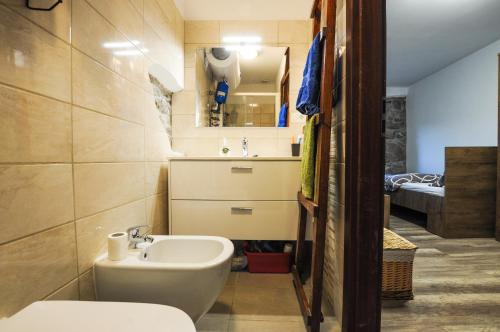 伊利尔斯卡比斯特里察Barbara`s Village House的一间带水槽和卫生间的小浴室