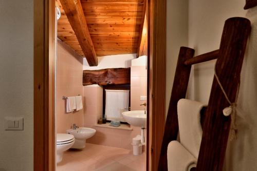 CanosioRifugio Lou Lindal的一间带卫生间和水槽的浴室