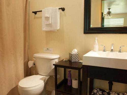 沃尔卡诺欧哈那第五街酒店的浴室配有白色卫生间和盥洗盆。