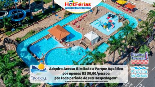 卡达斯诺瓦斯Enseada Náutico, parcele em até 6x, Café da Manhã opcional, acesso ao lago e próximo ao Náutico Praia Clube - HotFérias的 ⁇ 染度假村的游泳池