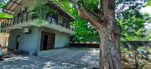 卡特勒格默Sriyantha Rest的前面有一棵树的房子