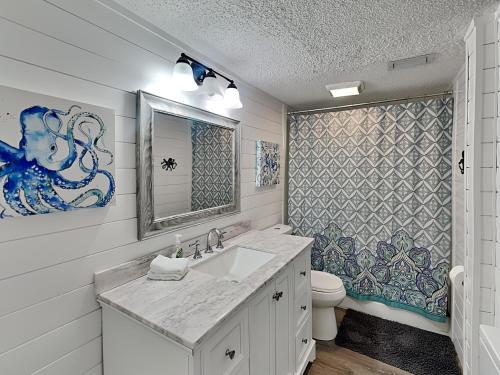 圣徒皮特海滩Madeira Beach Yacht Club 343h的一间带水槽和卫生间的浴室
