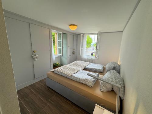 Därligen2 Rooms with kitchen by Interlaken的一间小卧室,配有床和窗户