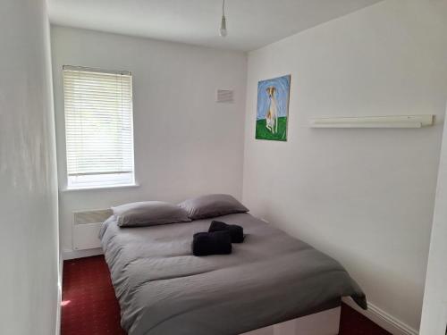 都柏林Double Room Clontarf House-3的一间白色客房内的床铺卧室