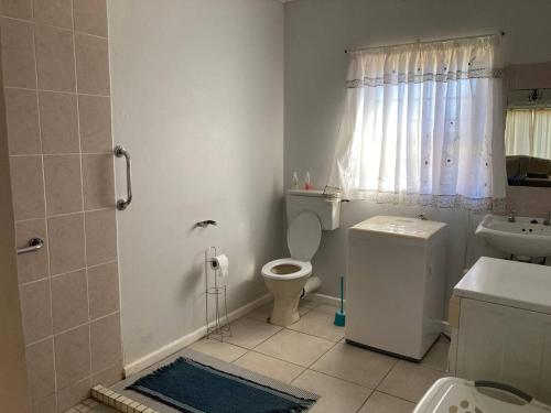 科尔切斯特57 On Wellington Accommodation的白色的浴室设有卫生间和水槽。