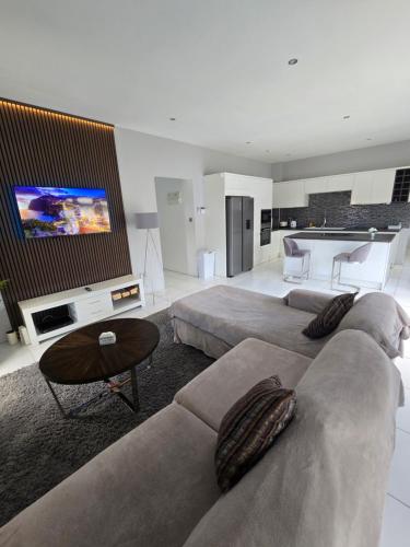 格罗斯岛Belle Luxury Apartments的客厅配有2张沙发和1台平面电视