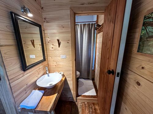 Llanada GrandePuelo Libre的一间带水槽和镜子的浴室