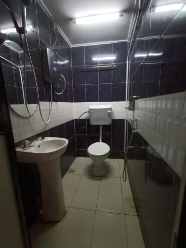 PakaManja Inn, Paka的一间带卫生间和水槽的浴室