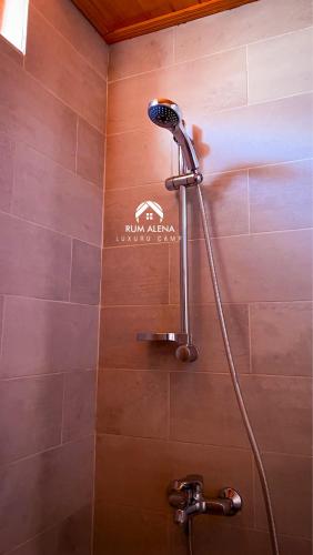 瓦迪拉姆RUM ALIENA LUXURY CAMP的浴室内配有淋浴和头顶淋浴