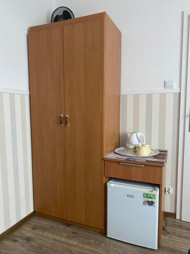 萨希诺Bukszpan的房间里的小冰箱旁边的橱柜