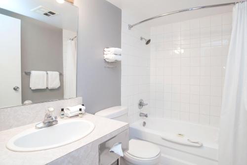 卡什克里克卡什克里克桑德曼酒店的白色的浴室设有水槽和卫生间。