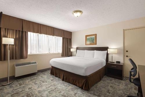 桑德贝桑德海湾旅客之家的酒店客房设有床和窗户。