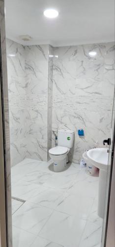 米迪克residence akram m'diq的白色的浴室设有卫生间和水槽。