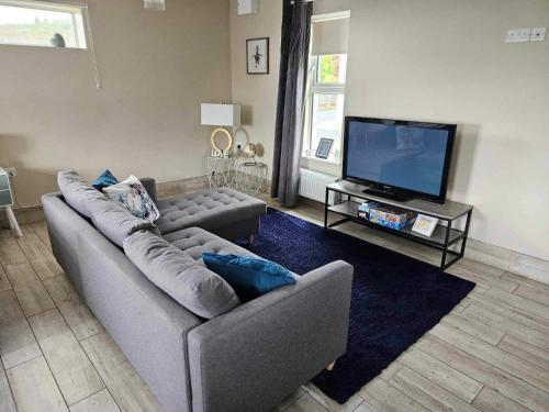 邓多克Croí Beag Luxury Studio的带沙发和平面电视的客厅