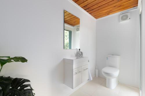 OstendPalm Beach Tranquil B&B的浴室配有白色卫生间和盥洗盆。