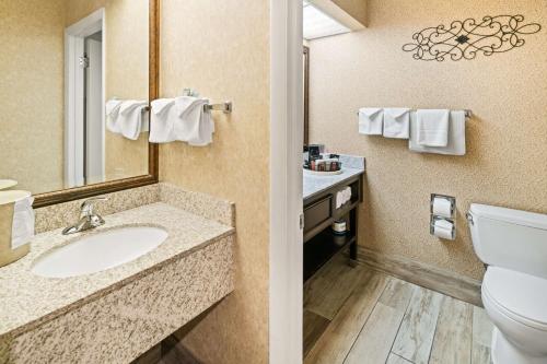 圣乔治珊瑚山贝特韦斯特酒店的一间带卫生间和水槽的浴室