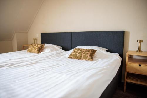 博黑克Hotel Restaurant BEAU的一张大床,上面有两个枕头