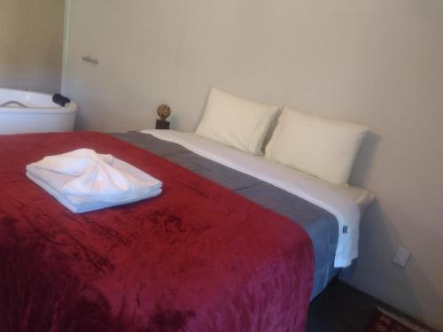 蒙特韦尔迪Montanha Home的一间酒店客房,配有一张带毛巾的床