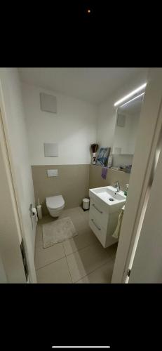 斯图加特Cloud16 - Hideout Stuttgart的一间带卫生间和水槽的小浴室