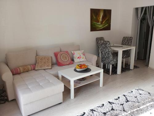 布德瓦Niki的客厅配有沙发和桌子