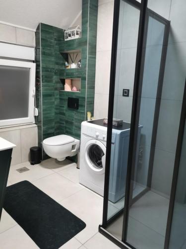 克拉古耶瓦茨ALTRO apartman的一间带洗衣机和卫生间的浴室