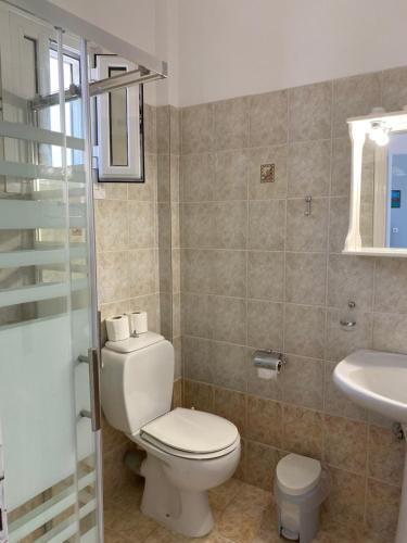 萨米滨海公寓的一间带卫生间和水槽的浴室