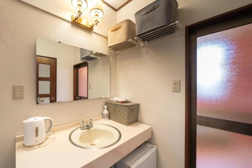 成田Grand Hotel Narita Airport - Vacation STAY 56496v的一间带水槽和镜子的浴室