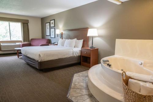 雷德温雷德温埃梅里克酒店的酒店客房配有一张床和浴缸。