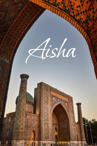撒马尔罕Aisha Guest House的一座清真寺前面的拱门,上面有“奥地利”一词