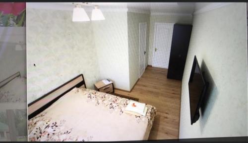 敖德萨Vilari Odessa的一间小房间,配有一张床,一间房间,无意中