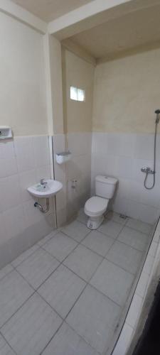 塞莱马德加Surya Homestay的一间带卫生间和水槽的浴室