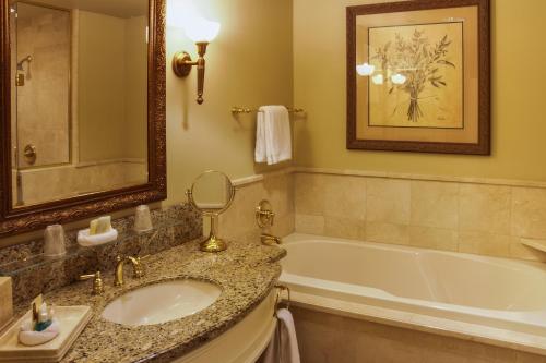 阿塔斯卡德罗卡尔顿酒店的带浴缸、水槽和镜子的浴室