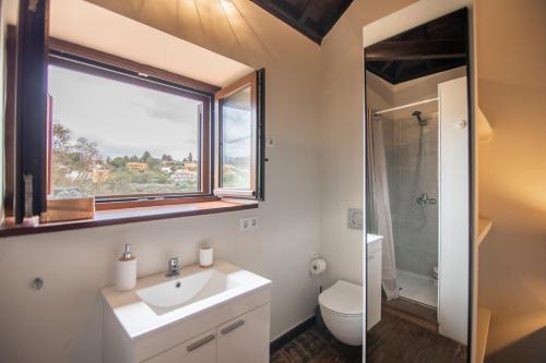 圣布里希达La Casa del Gamonal的一间带水槽和卫生间的浴室以及窗户。