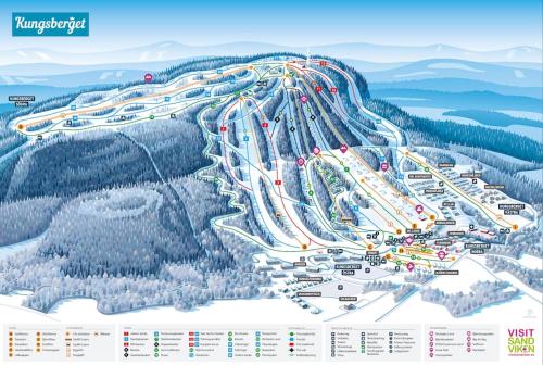 JärboPanorama 25 - Mysig lägenhet mitt i naturen的滑雪胜地滑雪场地图