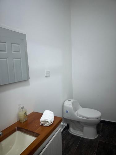 菲兰迪亚Travesía Quindiana的浴室配有白色卫生间和盥洗盆。