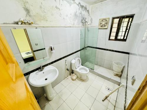 伊斯兰堡Lexus Lodge的一间带卫生间和水槽的浴室