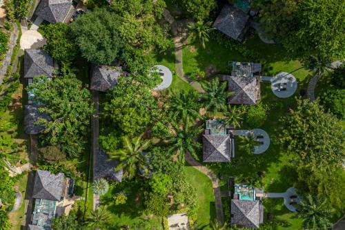 攀瓦海滩The Mangrove by Blu Monkey Phuket的享有带树木的度假庭院的顶部景致