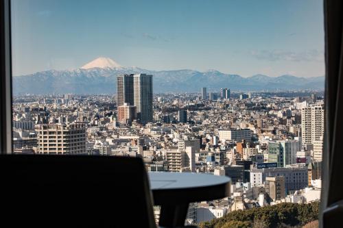 东京品川王子大饭店的享有以山为背景的城市美景