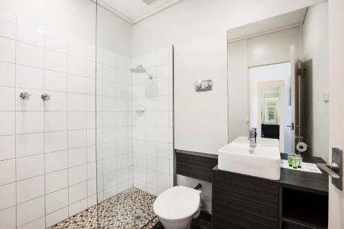 桑德灵厄姆桑德灵厄姆奈特卡普酒店的一间带卫生间和水槽的浴室
