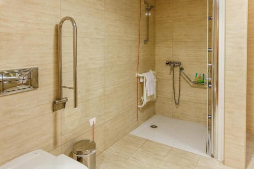 马达莱纳卡拉维拉斯酒店的带淋浴和卫生间的浴室