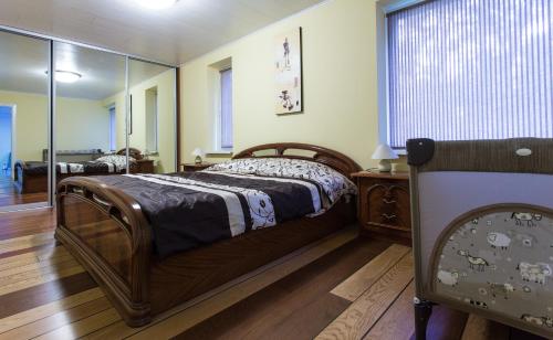 德鲁斯基宁凯Raigardo的一间卧室配有一张床和镜子