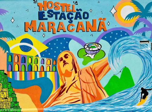 里约热内卢Hostel Estação Maracanã的海洋自由雕像海报