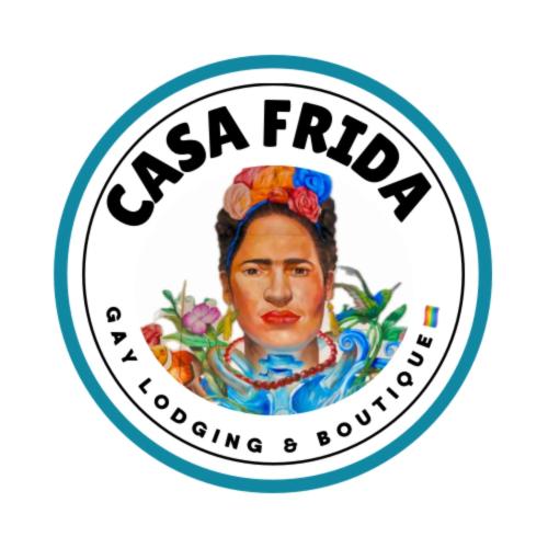 巴亚尔塔港Casa Frida GayLodging的花花花花花卉婚礼和精品标志