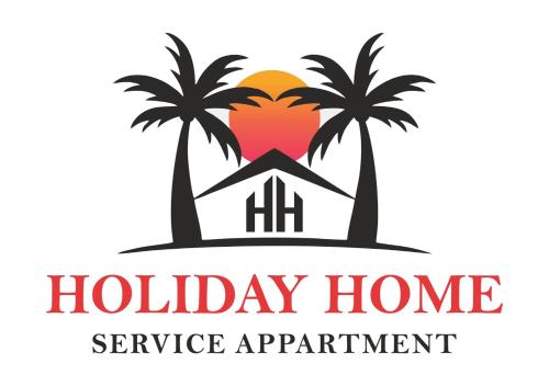 马杜赖Holiday Home Madurai的棕榈树度假屋和度假屋的标志