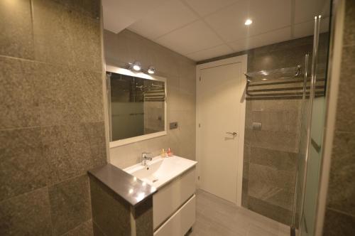 加的斯维多利亚公寓的一间带水槽和淋浴的浴室